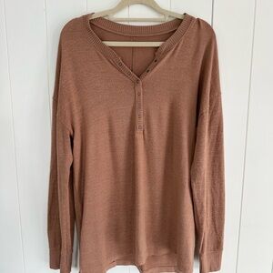 Abercrombie & Fitch Women's Soft AF Tan Long Shirt